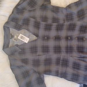 Torrid Women Plus Fit and Flare Gray Plaid Blouse - NWT
